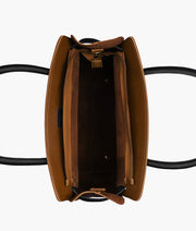 Hugetrendy Brown handbag with front buckle
